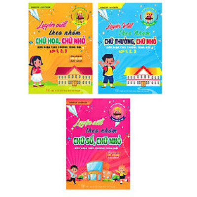 Combo Luyện Viết Chữ Theo Nhóm: Chữ Thường, Chữ Nhỏ + Chữ Hoa, Chữ Nhỏ + Chữ Số, Chữ Nhỏ (Bộ 3 Cuốn, Khổ 17x24) (HA)