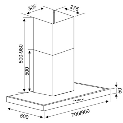 Máy hút mùi Kocher K-225C (70CM)- Hàng Chính Hãng