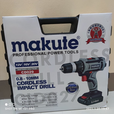 Máy khoan pin 20V Makute CD029 ( có chế độ búa, 2 pin, 1 sạc)- Hàng chính hãng