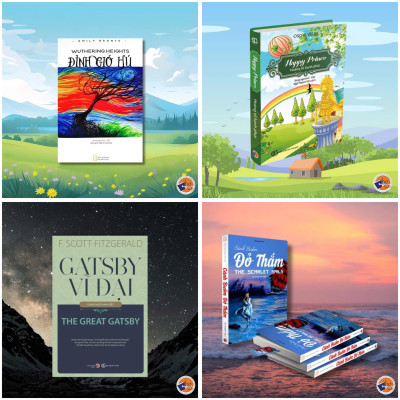  Combo 4 cuốn sách GatsBy Vĩ Đại, Đỉnh gió hú, Cánh buồm đỏ thắm, Hoàng tử hạnh phúc 