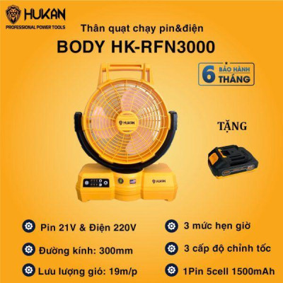 THÂN QUẠT CHẠY PIN 21V BODY HK-RFN3000 HUKAN - HÀNG CHÍNH HÃNG