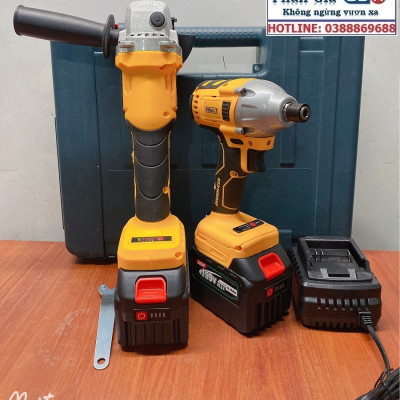 Bộ Combo 2 Trong 1 Gồm Máy Mài Góc Và Máy Chuyên Vít 199V Pin 15 Cell - Tặng Hộp Đựng - Bảo Hành Chính Hãng