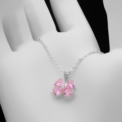 Dây Và Mặt Dây Chuyền Bạc Hiểu Minh DMD015P cỏ 4 lá