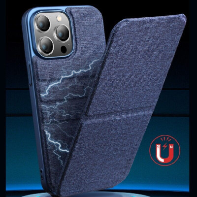 Case bao da ốp lưng canvas cho iPhone 14 Pro Max (6.7 inch) hiệu X-level Stand Journey bảo vệ camera, lật dọc kiêm giá đỡ điện thoại - hàng nhập khẩu