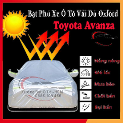[TOYOTA AVANZA] Bạt Phủ Ô Tô Vải Dù Oxford, Tráng Nhôm Cao Cấp, Áo Trùm Bảo Vệ Xe TOYOTA AVANZA, Bạc Phủ Trùm Chống Nóng Chống Mưa, Chống Xước Xe, Bạt Của Xưởng Được May Theo Kích Cỡ Xe, Cam Kết Vừa Xe, Bền Và Đẹp Tới 2 Năm