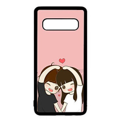 Ốp lưng điện thoại dành cho Samsung S10 Plus Anime Couple Nháy Mắt