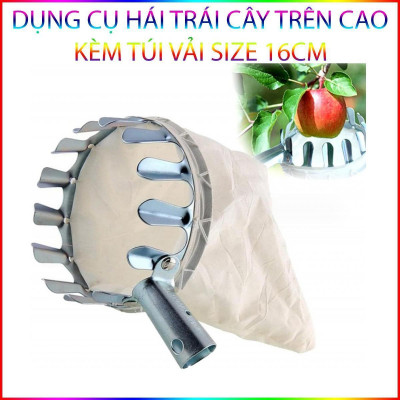 Dụng Cụ Hái Trái Cây Trên Cao Kèm Túi Vải Size Lớn 16Cm