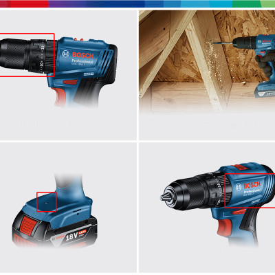 Máy khoan động lực dùng pin Bosch GSB 185-LI và Phụ kiện