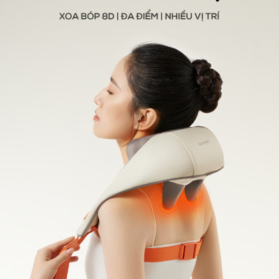 Máy Massage Cổ Vai Gáy Bumas M3 Pro - Nâng Cấp 8 Đầu Massage - Chườm Nóng Hiệu Quả - Động Cơ Không Chổi Than - Hàng Chính Hãng