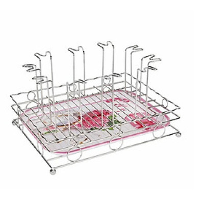 Khay úp ly inox Thái Long cao cấp 25 x 33 x 17 cm - kèm khay phíp đựng nước