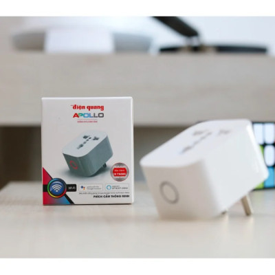 Phích Cắm Thông Minh Điện Quang Apollo ĐQ SP1.1 01 Wifi Trắng - Hàng chính hãng