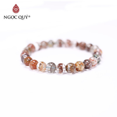 Vòng tay trơn đá thạch anh ưu linh đa sắc size hạt 7mm - Ngọc Quý Gemstones