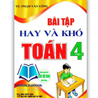 Sách - Combo Bài Tập Hay Và Khó Toán 4 - Tập 1 + 2 (Dùng Chung Cho Các Bộ SGK Hiện Hành)
