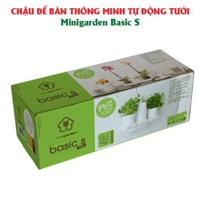 Chậu Để Bàn Thông Minh Tự Động Tưới và Tự động bón phân trong 2 tháng Minigarden Basic S Pots (1 bộ gồm 1 bình chứa nước, 2 chậu trồng và 3 túi dinh dưỡng). Phù hợp trồng cây trong gia đình, văn phòng với thiết kế gọn nhẹ, sang trọng và ít chăm sóc cây