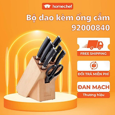 Bộ dao kéo kèm ống cắm gỗ Scanpan Classic 8 chi tiết 92000840, chất liệu thép không gỉ | Hàng chính hãng