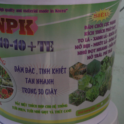 XÔ 15 KG PHÂN BÓN TĂNG TRƯỞNG NPK 30-10-10 TE 