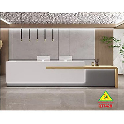 QUẦY LỄ TÂN, QUẦY TIẾP TÂN, QUẦY TÍNH TIỀN, QUẦY THU NGÂN QTT428 (KHÔNG ĐÈN)- NỘI THẤT LẮP RÁP VIENDONGADV