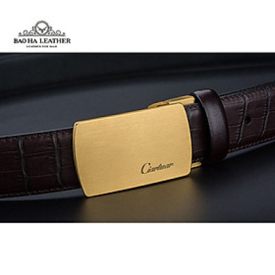 Ciartuar Thắt Lưng Nam Cao Cấp BH1335 Dây Lưng Khóa Bấm Da Bò Thật Vân Da Cá Sấu Sang Trọng Dành Cho Phái Mạnh