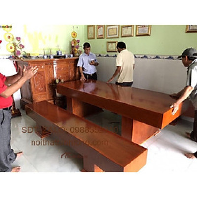 Bộ bàn ghế K3 nguyên khối hộp gỗ xoan đào K31