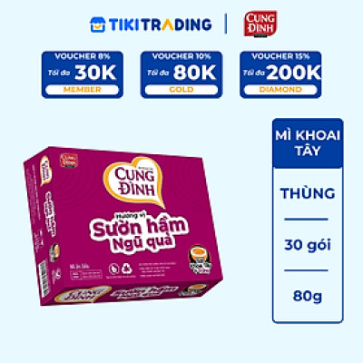 Thùng 30 Gói Mì Khoai Tây Cung Đình Hương Vị Sườn Hầm Ngũ quả