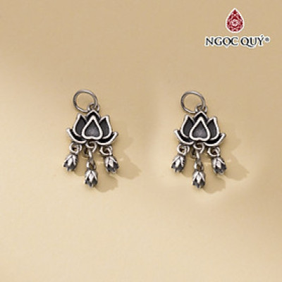 Charm bạc hoa sen treo - Ngọc Quý Gemstones