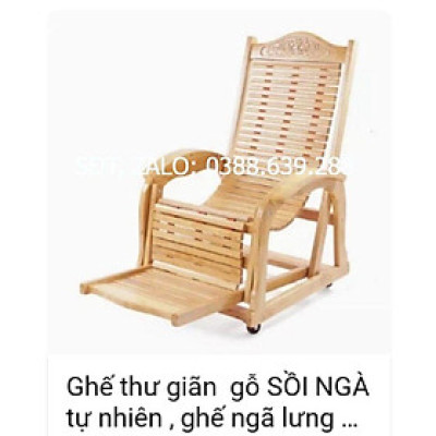 Ghế ngồi ngả lưng bằng gỗ sồi