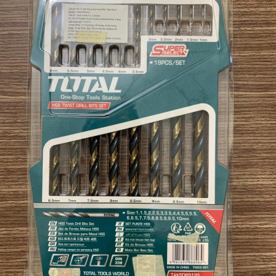 BỘ MŨI KHOAN KIM LOẠI HSS 19 CHI TIẾT 1-10MM TOTAL TAKSDB9195