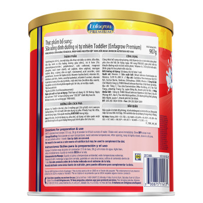 Sữa Bột Enfagrow Premium Toddler Hương Sữa Tự Nhiên cho trẻ trên 1 tuổi (907g)