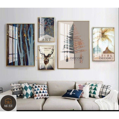 Tranh bộ 5 tấm tráng gương siêu đẹp