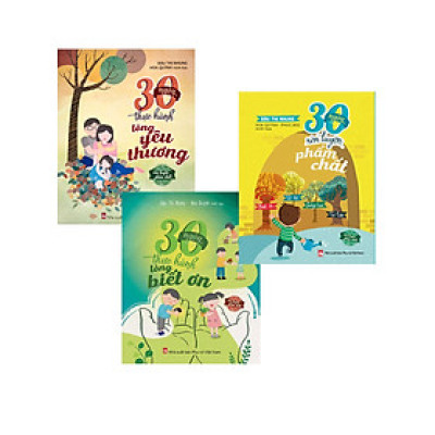 Combo Kỹ Năng Sống Cho Trẻ: 30 Ngày Thực Hành Lòng Yêu Thương + Biết Ơn + Rèn Luyện Phẩm Chất (Bộ 3 Cuốn) _PNU