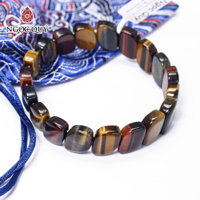 Vòng tay bản đá mắt hổ tam tài - Ngọc Quý Gemstones