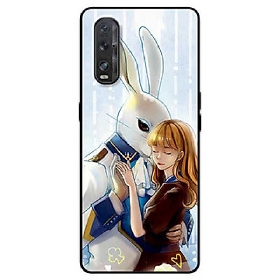 Ốp lưng dành cho Oppo Find X2 mẫu Thỏ Và Cô Gái