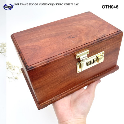 Hộp Để Trang Sức Bằng Gỗ Hương Dáng Trơn Có Mã Khóa Số An Toàn Bảo Mật - OTH046