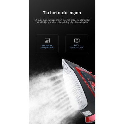 Bàn ủi, là hơi nước cầm tay KHÔNG DÂY SOKANY SK-9518 công suất mạnh mẽ 2400W có thể ủi khô và úi nước, chống nhỏ giọt - HÀNG CHÍNH HÃNG - DELIYA