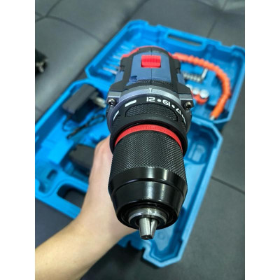 Bộ máy khoan pin động cơ không chổi than 18v cao cấp 2 pin công suất cao kèm hộp, phụ kiện và sạc