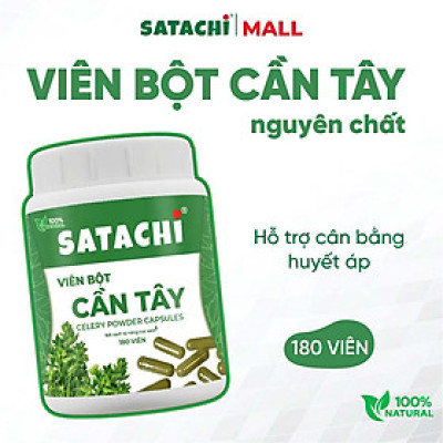 Viên Bột Cần Tây Nguyên Chất SATACHI – 100% Lá Cần Tây – Dạng Viên Tiện Lợi – Hộp 180 viên 