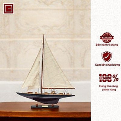 Mô hình thuyền gỗ phong thủy, thuyền buồm trang trí ENDEAVOUR PAINTED, thuyền gỗ trang trí hàng chính hãng