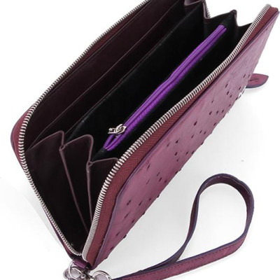 Ví Nữ Da Đà Điểu 1 Khóa Đại Huy Hoàng HT3451 (19 x 10,5 cm) - Tím