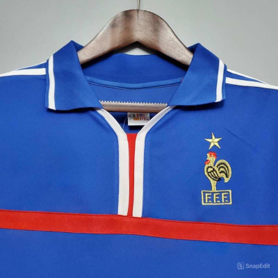 Áo Bóng Đá Retro Tuyển Pháp 2000 - Sân Nhà bản cao cấp vải Cotton Polyester