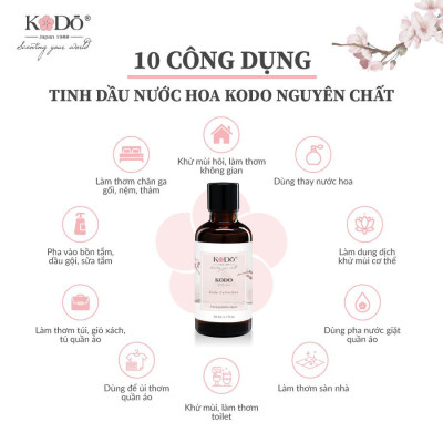 Combo 3 Chai Tinh Dầu Nước Hoa KODO 10ml Hương Thơm Thư Giãn, Dịu Nhẹ, Tươi Mát Dành Cho Spa