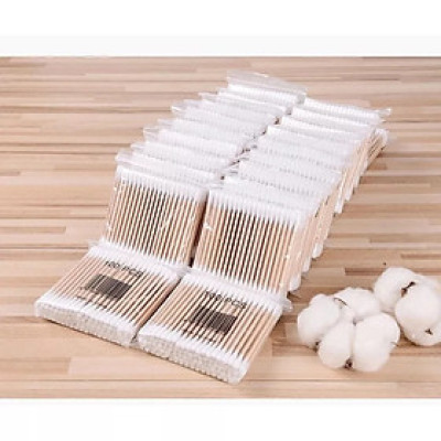 SET 3 Túi 100 Tăm Bông Ngoáy Tai, Lấy Ráy Tai Thân Gỗ, Bông Kháng Khuẩn Thân Thiện Với Môi Trường, Tiện Dụng Trong Gia Đình. TakyHome 7033set3