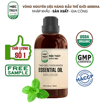 [HCM]Tinh dầu Bạc Hà nguyên chất hữu cơ MỘC THỦY khử mùi làm thơm phòng thư giãn 100ml, 500ml - Đạt chuẩn chất lượng kiểm định