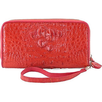 Ví Da Cá Sấu 2 Khóa Nguyên Con Huy Hoàng HT3265 (10,5 x 19 cm) - Đỏ