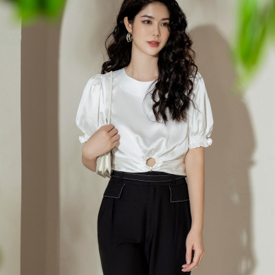 Quần dài nữ dáng baggy HeraDG thiết kế túi nắp hông kèm dây đai dáng đẹp phối chỉ nổi chất liệu Tuytsi cao cấp SQDBC2008