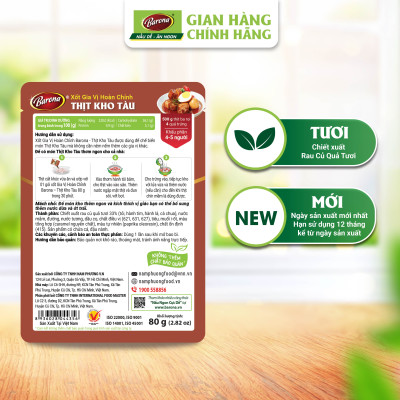 Xốt Gia Vị Hoàn Chỉnh Barona - Thịt Kho Tàu 80g