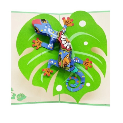 Thiệp 3D Tắc Kè Hoa Nghệ Thuật – Thiệp Pop Up Độc Lạ, Sáng Tạo, Tặng Sinh Nhật, Bạn Bè, Đồng Nghiệp, A30