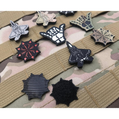 Patch_velcro máy bay F22_la bàn_cử chỉ tay_dạ quang_phản quang