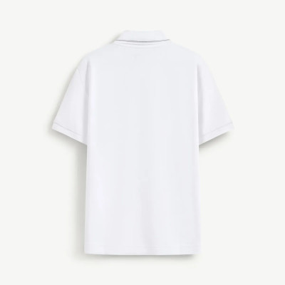 Áo polo nam màu Trắng / Đen cơ bản phối cổ vải dày dặn mềm mịn . Form Fitted - ROUTINE 10F24POL029R2 | ROUTINE CÀ MAU