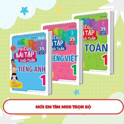 Sách - Phiếu Bài Tập Cuối Tuần Toán Lớp 1 - Megabook