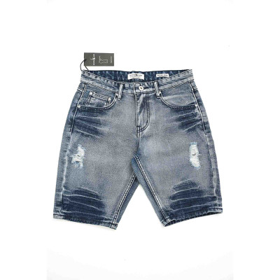 Quần Short Jeans Nam Cao Cấp HUNTER X-RAYS Form Slimfit Cotton màu Xanh Rách S42